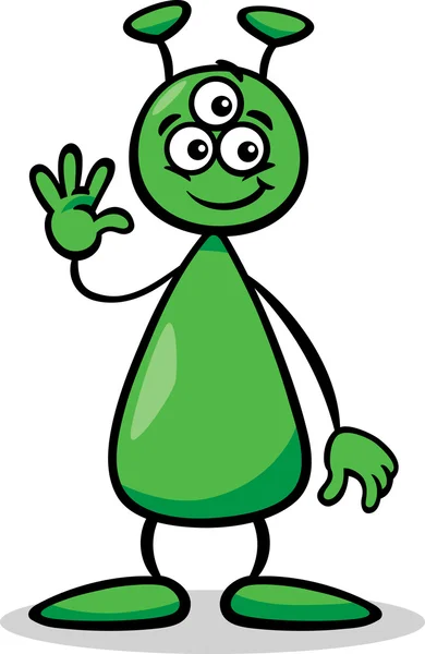 Alien of martian cartoon afbeelding — Stockvector