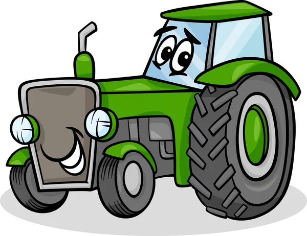 Personaje del tractor ilustración de dibujos animados — Vector de stock