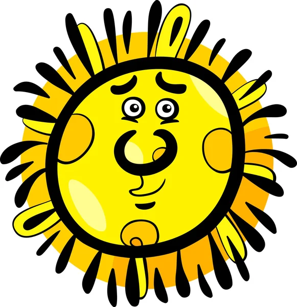 Funny sun cartoon illustration — Stock Vector