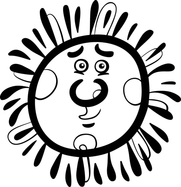 Ilustración de dibujos animados sol para colorear página — Vector de stock