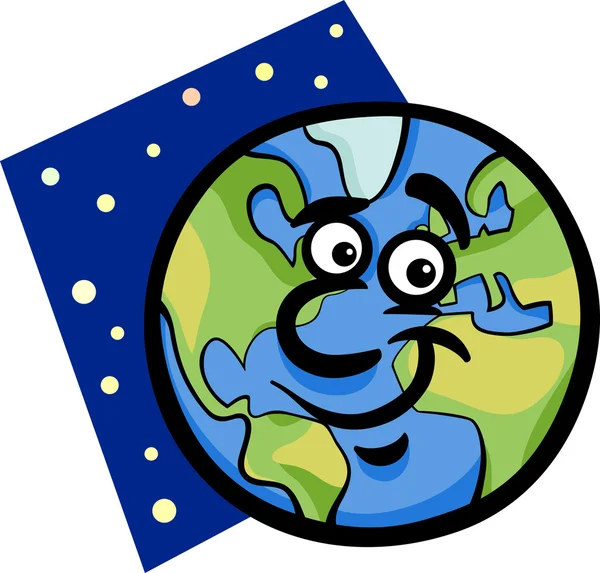 Grappige Aarde planeet cartoon afbeelding — Stockvector