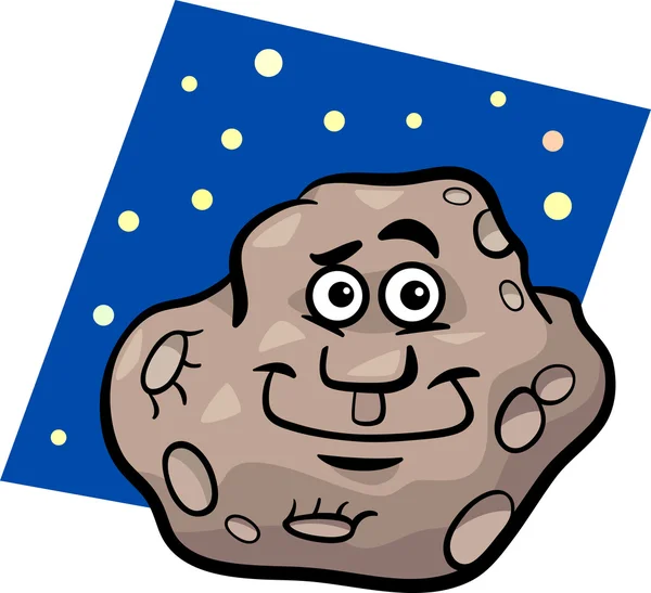 Funny asteroid cartoon illustration — Stock Vector