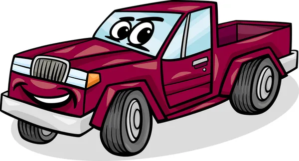 Pickup Auto Charakter Cartoon-Illustration — Stockvektor