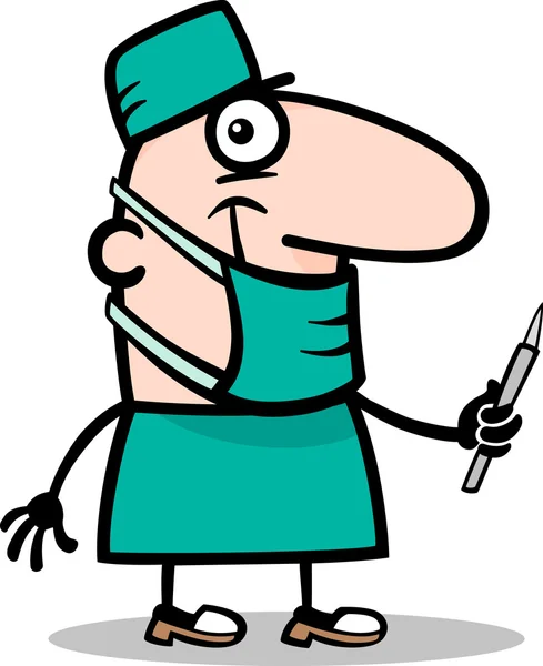 Medico chirurgo cartone animato illustrazione — Vettoriale Stock