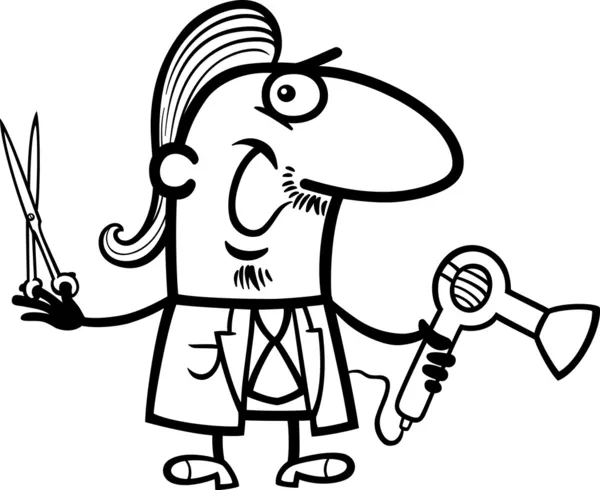 FriseurFriseurCartoonillustration — Stockvektor