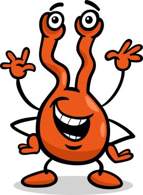 garip uzaylı karikatür çizimi