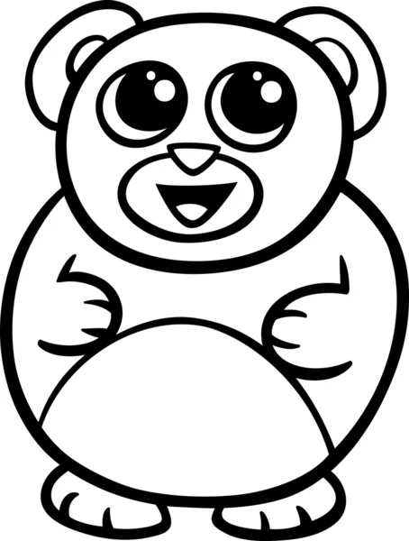 Dibujos animados kawaii oso para colorear página — Archivo Imágenes Vectoriales