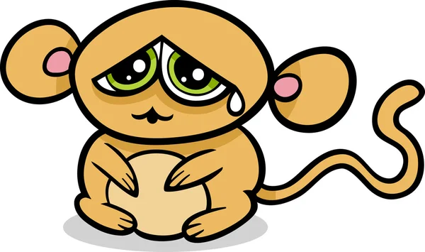 Cartoon kawaii sad monkey — Stock Vector