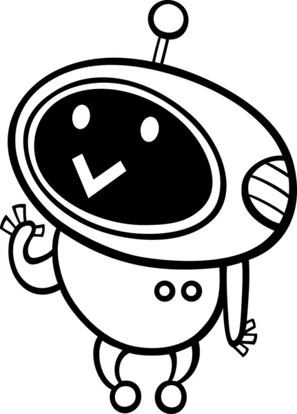 漫画かわいいロボットの着色のページ — ストックベクタ