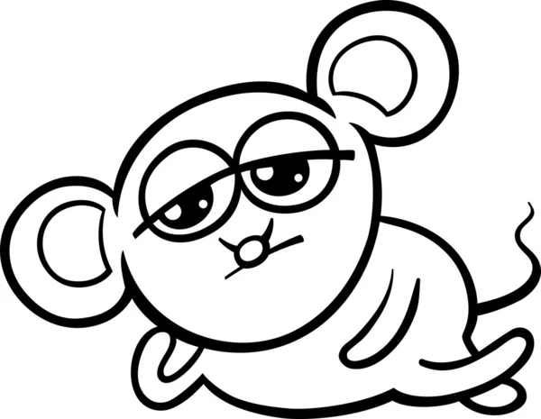 Cartone animato kawaii pagina da colorare del mouse — Vettoriale Stock