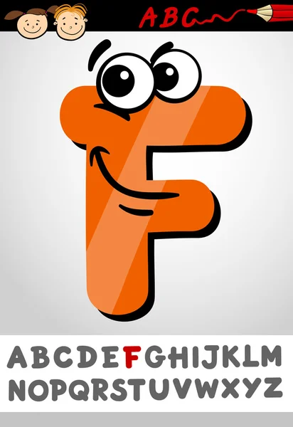 Lustige Buchstaben f cartoon illustration — Stockvektor