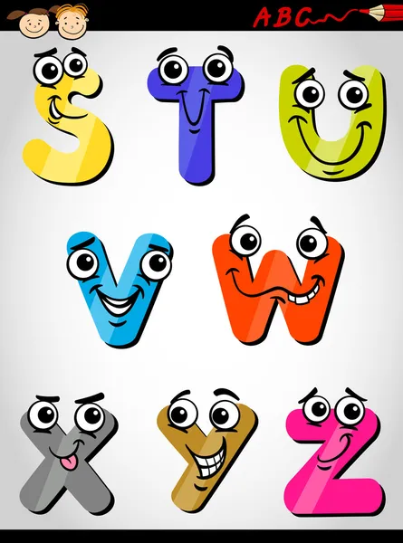 BD lettres alphabet dessin animé illustration — Image vectorielle
