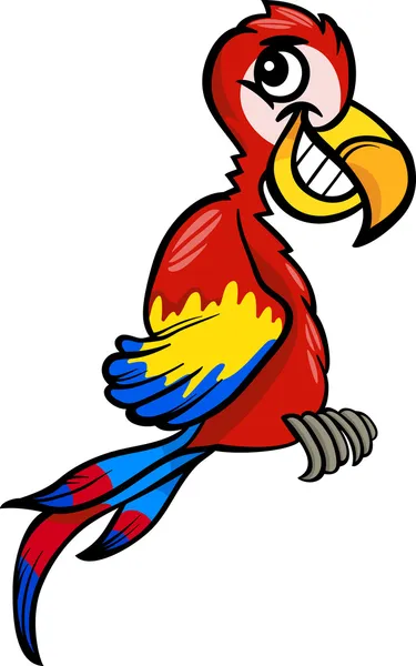 Macaw clip arte cartone animato illustrazione — Vettoriale Stock