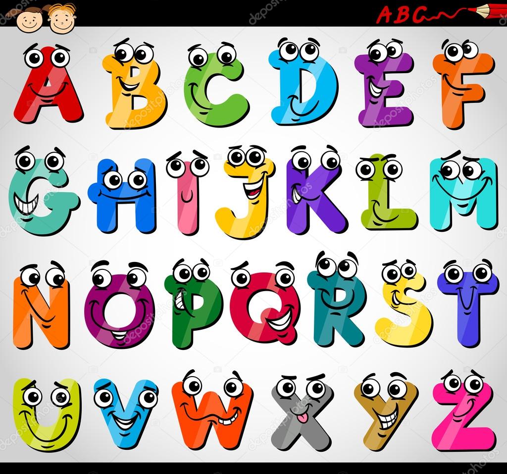 Capital Letters Alphabet Cartoon Illustration Stock Vector Image By