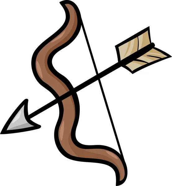 Bow and arrow clip art cartoon illustration — Stock Vector