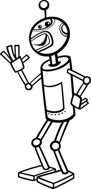 Robot karikatür çizim boyama