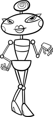 dişi robot çizgi film boyama