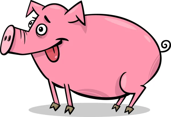 Pig farm animal cartoon illustration — Wektor stockowy