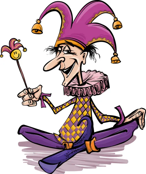 Jester of joker cartoon afbeelding — Stockvector