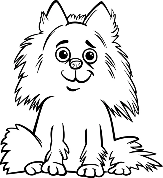 ポメラニアン犬漫画本を着色 — ストックベクタ