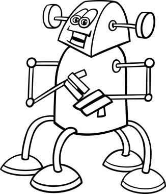 boyama kitabı için cartoon robot