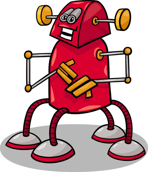 Lustige Roboter oder Droiden Cartoon-Illustration — Stockvektor