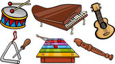 Musikinstrumente Cartoon Illustration Set