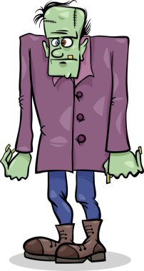 halloween frankenstein cartoon illustration