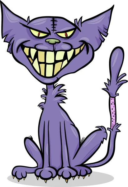 Cadılar Bayramı zombie kedi çizgi film resim — Stok Vektör