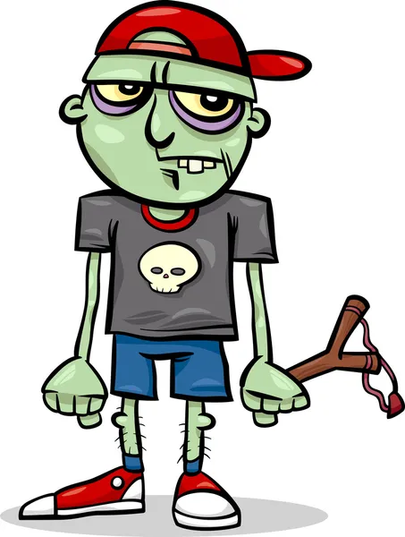 Halloween zombie kid cartoon illustration — стоковый вектор