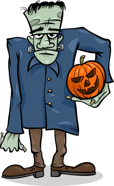 Halloween frankenstein ilustración de dibujos animados — Archivo Imágenes Vectoriales