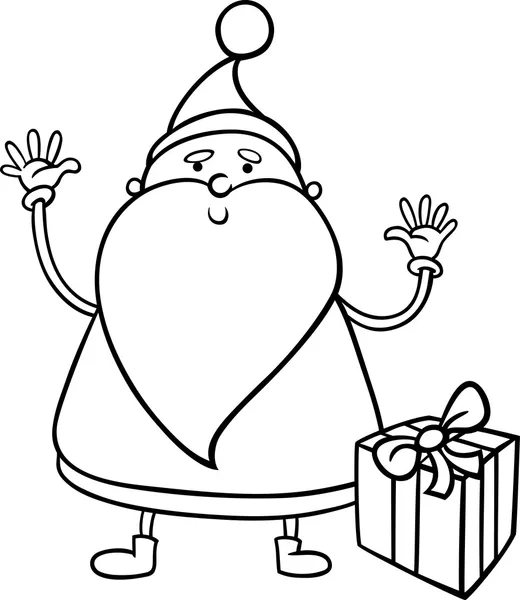 Santa claus cartoon coloring page — Stock Vector