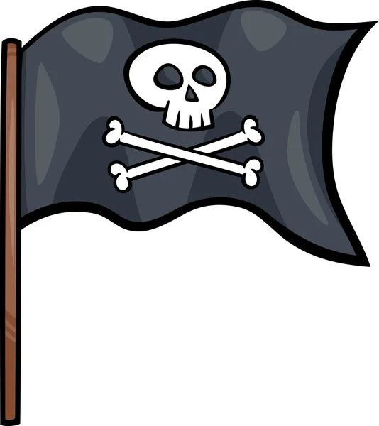 Bandera pirata dibujos animados clip arte — Archivo Imágenes Vectoriales