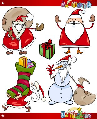 Noel Baba ve Noel Temalar kümesi çizgi film.