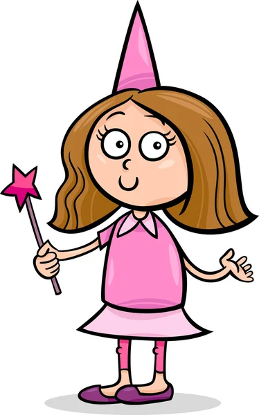 Meisje in fee kostuum cartoon afbeelding — Stockvector