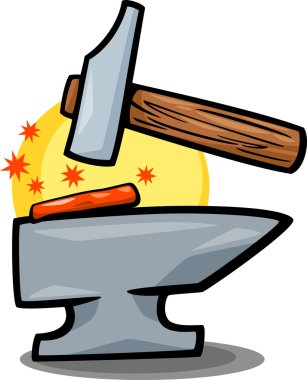 çekiç ve örs clip art karikatür