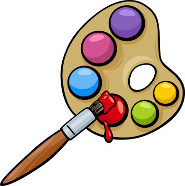 Fırça ve palet clip art karikatür