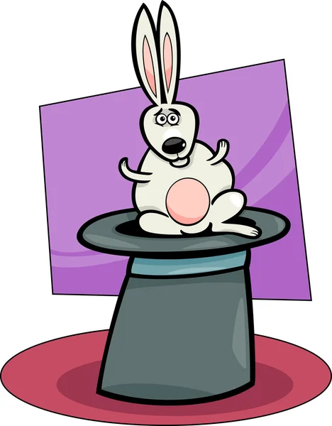 Coniglio in cappello illustrazione cartone animato — Vettoriale Stock