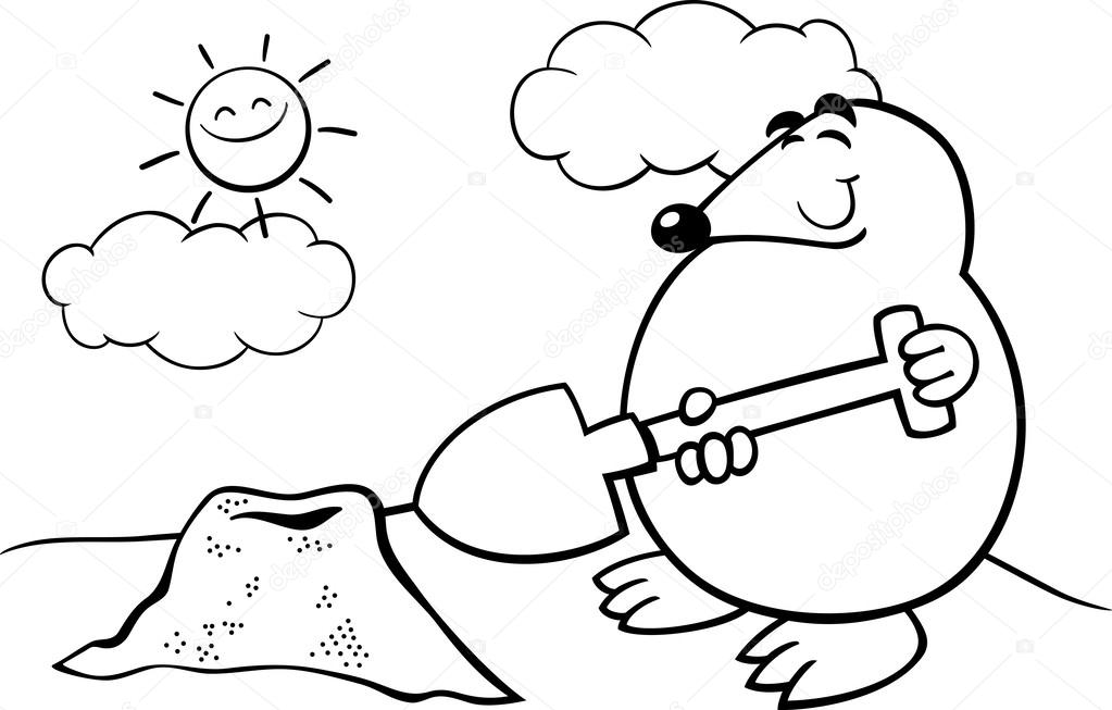Mole Cartoon Afbeelding Kleurplaat Stockvector Izakowski 32900145