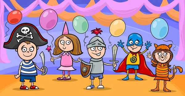 Enfants à fantaisie boule dessin animé — Image vectorielle