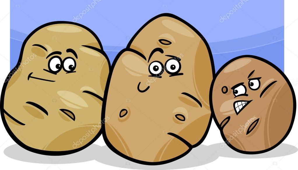 potatoes vegetable cartoon illustration
