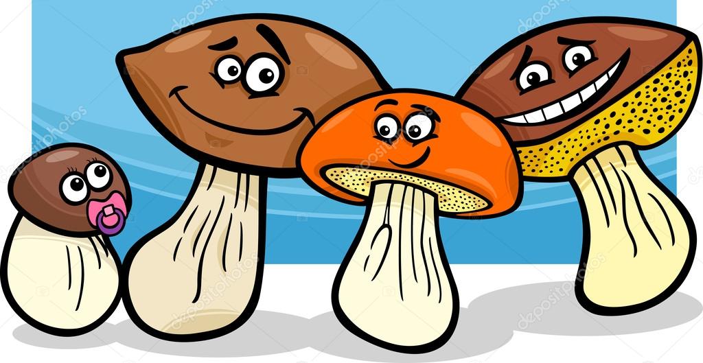 Ilustração Do ícone Do Desenho Animado De Cogumelos Kawaii Fofos