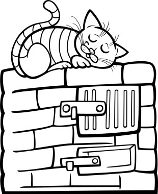 kedi soba karikatür sayfa boyama