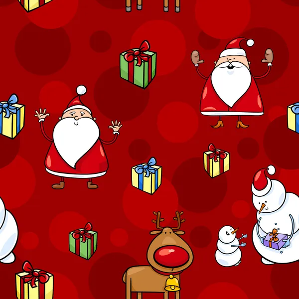 Dibujos animados de Navidad patrón sin costura — Archivo Imágenes Vectoriales