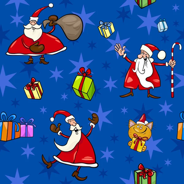 Christmas cartoon seamless pattern decor — Stock Vector