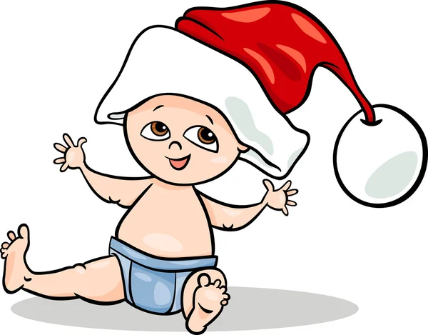 Baby boy santa cartoon illustration — Stock Vector
