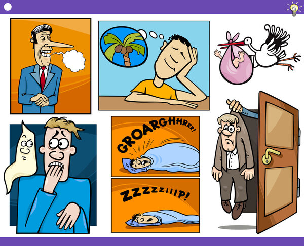 cartoon concepts and ideas set