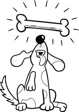 dog with dogbone coloring page clipart