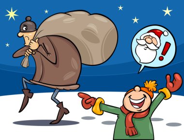Noel karikatüründeki hırsız.