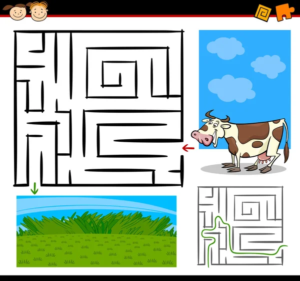 Cartoon Labyrinth oder Labyrinth Spiel — Stockvektor